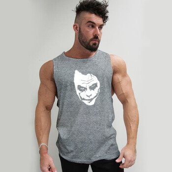 小丑健身背心男式无袖坎肩速干宽松宽肩圆t恤训练透气柔软 灰色 xxl