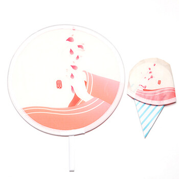 卡通迷你折扇折叠圆扇可爱儿童随身便携圆形学生团扇小扇子 #20