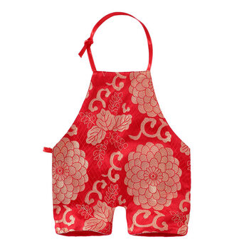 宝宝肚兜连体服婴儿夏季肚兜喜庆红色婴儿肚兜 大丽花 73cm