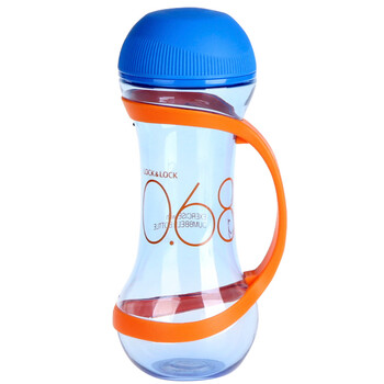 乐扣乐扣硅胶手柄户外防漏哑铃塑料水杯 蓝色560ml