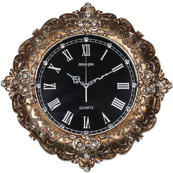 欧式复古经典挂钟创意雕花朵客厅装饰钟表壁钟个性时尚时钟石英钟 400