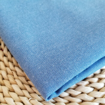 加厚格子棉麻布料沙发布料桌布地中海北欧条纹清新手工面料 浅蓝色