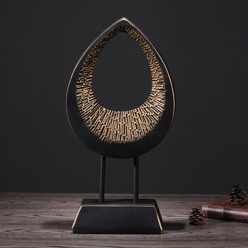 锦荷树脂摆件高档大气客厅玄关酒柜装饰品办公室服装店咖啡厅创意摆设