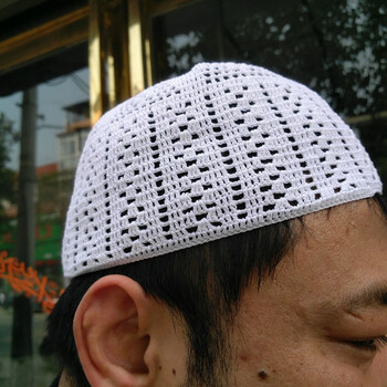 b穆斯林回族用品西北手工钩针全礼拜棉小帽子棉线弹力四季透气网帽mg