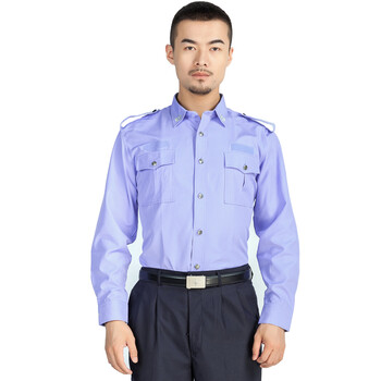 皓鸿 交织绸正品单位配发治安城管男女公安警察衣服制服衬衣保安服