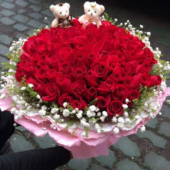 儒涛鲜花玫瑰百花束情人节七夕生日速递送老婆爱人恋人宿迁宿城区宿豫