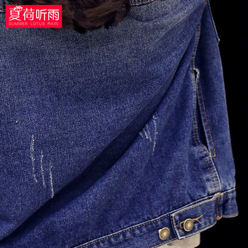 夏荷听雨 外套女 2016冬季新款纯色宽松棉服夹克衫女冬 学院风减面包服女 X1687 贴标 绿色 M