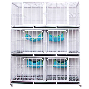 憨憨宠多功能单层双层三层带隔断养殖笼狗笼子子母笼跑床寄养笼小型中型犬大型犬繁殖笼狗笼猫笼白色156 76 69cm 双层 图片价格品牌报价 京东