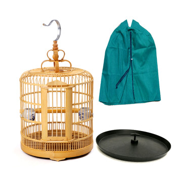 竹鸟笼画眉竹鸟笼八哥竹鸟笼大号竹鸟笼竹制鸟笼qqnl 原色直径33-普