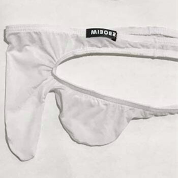 漫呦呦男士内裤大象鼻子内裤丁字裤飞机裤枪弹分离男士丁丁裤 白色 m
