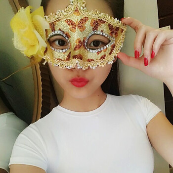 化妆舞会女半脸公主抖音同款儿童愚人万圣节情趣派对面具 加花蝴蝶