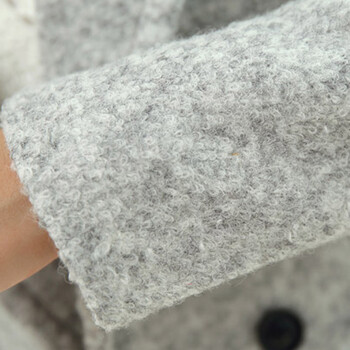 
                                        帛兰雪2015冬装新款毛呢短外套女装韩版修身休闲外套 浅灰. M                