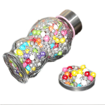 钢珠糖 创意恶搞整蛊 哆啦a梦瓶装银色弹珠糖 75克4mm银色小钢珠.