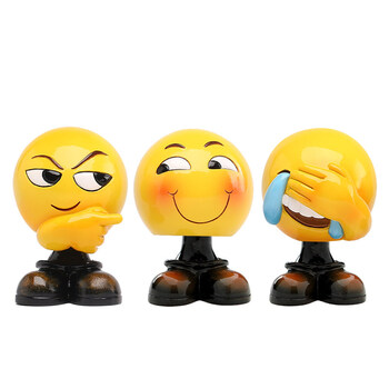 汽车摆件车内饰品摆件 搞笑创意车载可爱表情包摇头装饰车内用品 机智