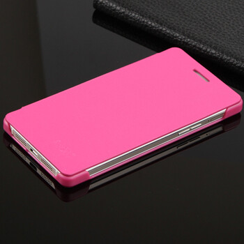 oppor8207手机壳 oppo r1c手机套 r8205翻盖皮套保护壳外壳 【玫红】