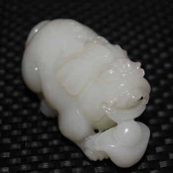 rosefree 新疆和田玉 籽料 俄料 苏工十二生肖龙 大嘴谛听 玉雕挂件