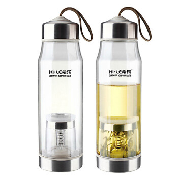 
                                        希乐 品茗泡茶杯 550毫升茶水分离水杯便携休闲太空茶杯汽车杯XL-1343 500ml 本色 550ml                