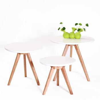 蜜巢 北欧宜家白橡木家具实木套几日式套桌现