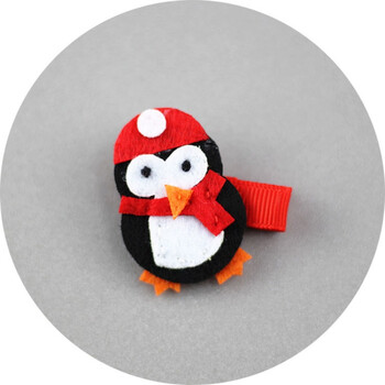 宝宝全包圣诞新年发夹婴幼儿发量少安全夹公主发卡头饰 16#企鹅一个