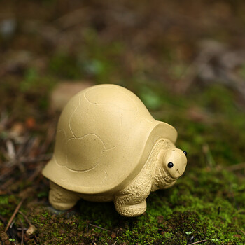 嘉仕鑫长寿将军龟喷水茶宠摆件 紫砂茶玩全手工 宜兴原矿精品小乌龟