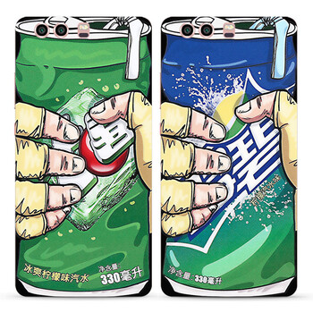 恶搞七喜雪碧华为p20pro p10p9plus手机壳p8个性创意潮牌全包软壳 p8