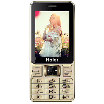 海尔（Haier）A210 移动联通2G老人手机 香槟金 官方标配
