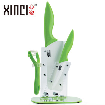 XINCI心瓷正品陶瓷刀4件套装 水果刀 菜刀 刨刀厨房 陶瓷刀刀具套装 切片刀日本厨刀