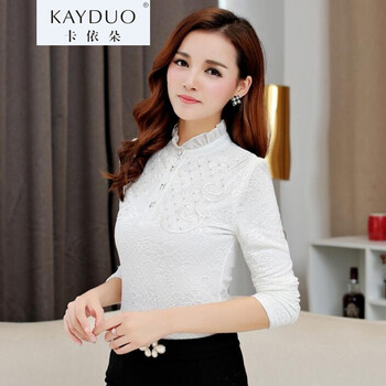 卡依朵KAYDUO2016冬新款加绒加厚学院风长袖条纹衬衫女显瘦学生韩版保暖衬衣9220 绿色 L