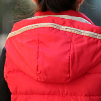 汐素2015冬装韩版新款连帽轻薄羽绒棉服马甲背心女 黑色 XL