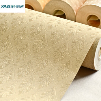 墙纸 卧室客厅酒店宾馆网咖发廊足浴工程服装店壁纸 370702-米黄色 仅
