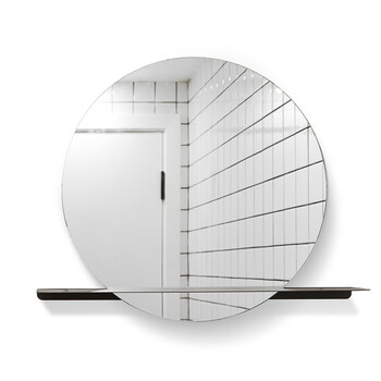 浴室洗手间镜子卫浴镜子创意北欧挂墙镜子化妆镜子壁挂 浅灰色 浅灰