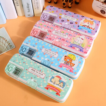 仕林轶语 多功能文具盒双层 可爱卡通幼儿园小学生铅笔盒开学文具创意