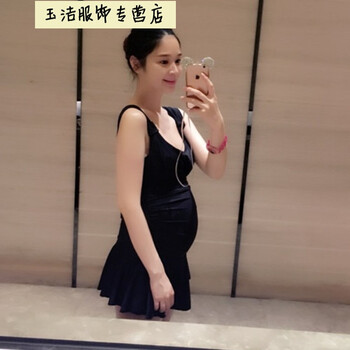 孕妇准妈妈连体高腰平角裙款加肥加大有钢托钢圈比基尼女泳衣泳装