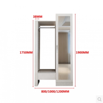 全身落地镜多功能储物穿衣镜旋转门厅柜鞋柜衣帽架客厅玄关试衣镜 80