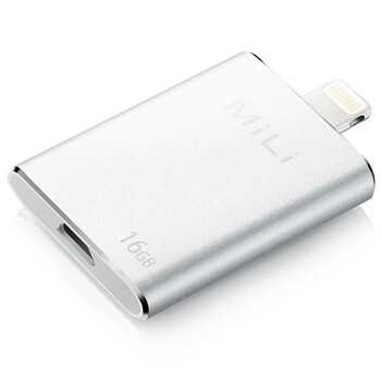 MiLi 米力 iData 苹果手机U盘 16G 苹果认证 iPhone5/5S/6/6 plus/安卓手机/安卓平板通用 银色