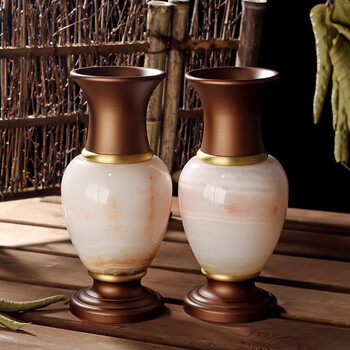 七宝莲天然白玉供佛花瓶纯铜佛堂礼佛供奉花瓶插花瓶摆件净水瓶贡瓶10寸 高24厘米 个 图片价格品牌报价 京东