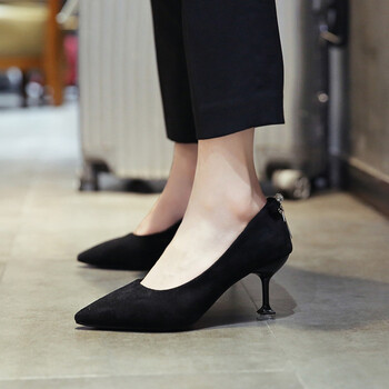 jibu细跟单鞋女2018年夏季新款韩版高跟鞋后跟水钻金属装饰婚鞋女鞋子