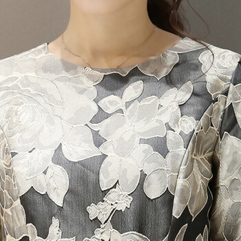 纤衣良品长袖 连衣裙 2015秋 女装新款时尚气质提花女韩版修身显瘦连衣裙A202 图片色 L