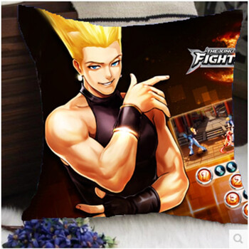 拳皇97抱枕沙发靠垫床头靠背汽车护腰靠垫 八神草雉京等英雄 明黄色