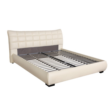 诗尼曼 床 现代简约头层牛皮软床 双人床软包皮床主卧卧室家具 月光白