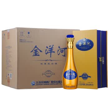 洋河酒厂股份出品 浓香型白酒 金洋河 52度 480ml*6瓶 整箱