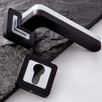 呈顶(cd)门锁现代简约室内门锁美式黑色纯铜锁芯门锁卫生间实木门把手