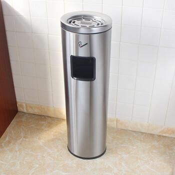 jy防污渍烟蒂柱不锈钢烟灰桶吸烟室落地立式烟灰缸地铁车站候车厅公司