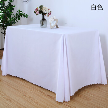 定做会议台布展会广告地推地摊长方形桌布桌套印刷公司logo图案 白色
