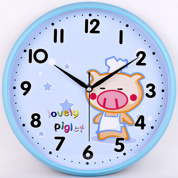 客厅卧室钟表现代时尚石英钟表卡通时钟简约创意挂表 明黄色 31cm厨师