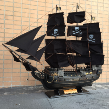 黑珍珠号加勒比海盗船模型工艺船 仿真木船实木质帆船模型摆件 126cmx