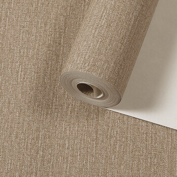 简约素色纯色单色墙纸卧室客厅天蓝浅灰色水泥灰中式复古壁纸 浅咖色