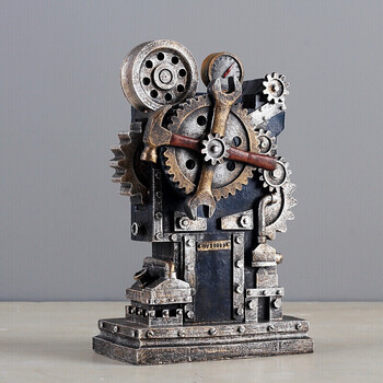 创意复古风车音乐盒摆件工业机械风摆饰家居客厅装饰品书房摆设 风车