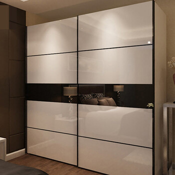 亚克力高光衣柜门定制推拉滑移门现代简约衣橱门钢琴烤漆移门 1813