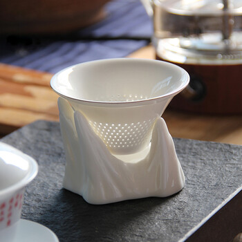 易信高白瓷茶漏陶瓷茶漏组茶渣茶叶过滤器玉瓷日系小清新茶具配件五行